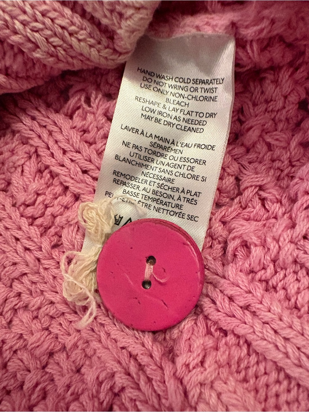 Pilcro Anthropologie Pink Cable Knit Cropped Cardigan Cotton Coquette  Y2K Sz XS - Picture 6 of 12
